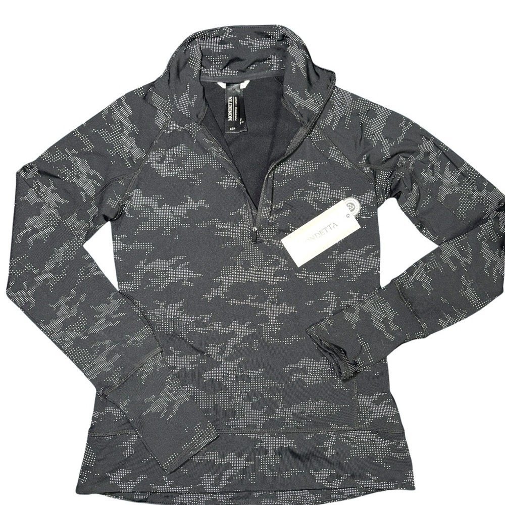 Mondetta Vela Reflective Black Camo 1/4 Zip Size Small‎